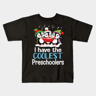 Penguins On Snow I Have The Coolest Preschoolers Teacher Kids T-Shirt